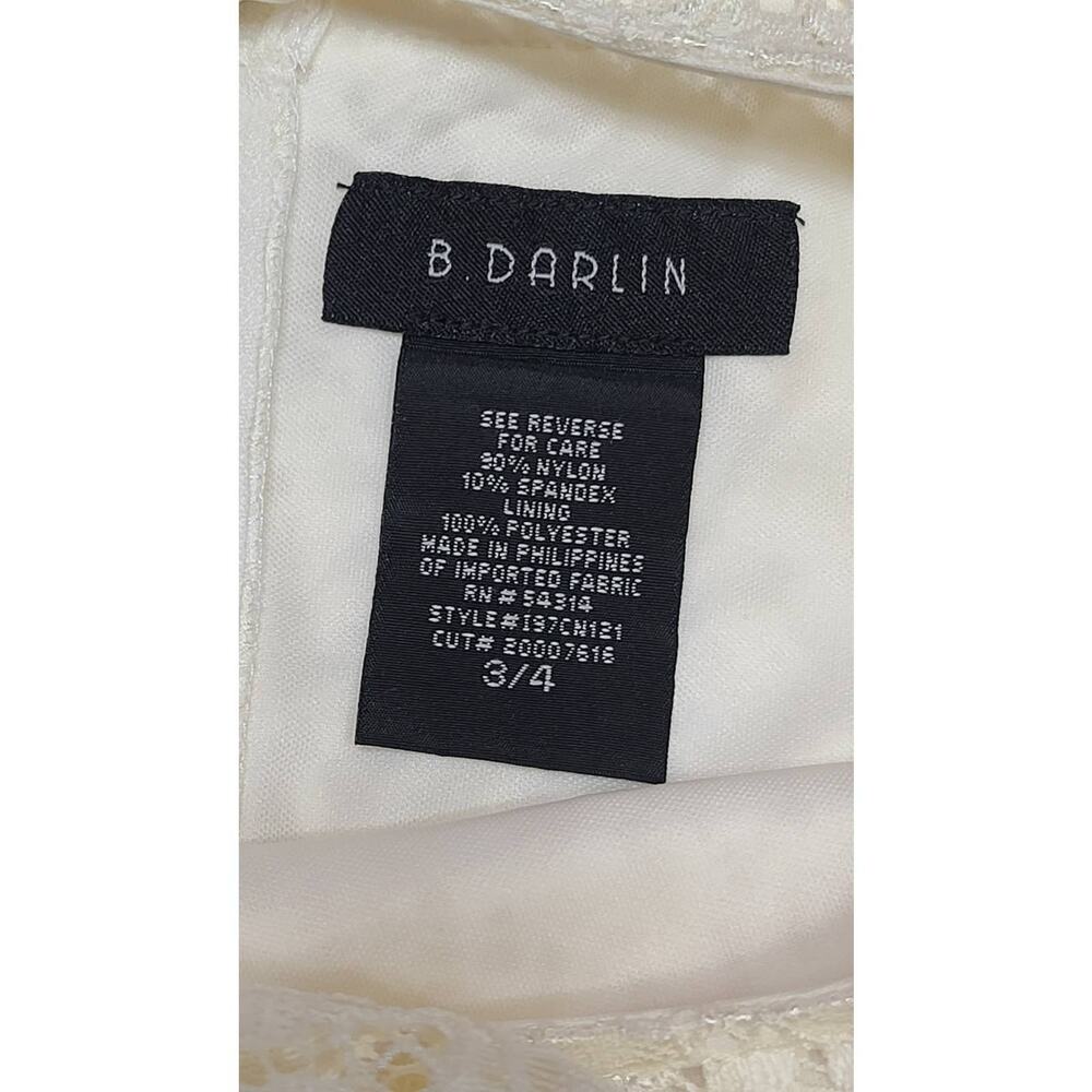 B Darlin Off white lace cold shoulder fit and flare dress women's 3/4 NWT - Picture 7 of 8